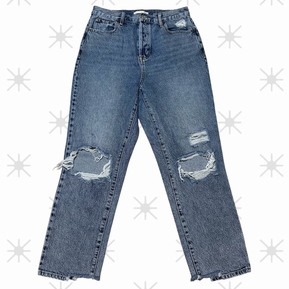 PacSun Distressed Ripped Mom Jeans Size 28 High Rise Medium Wash Vintage
